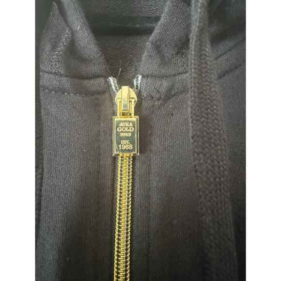 Aura Gold Finally Famous Black Logo Full Zip Hoodie Sweatshirt Men’s Size 2XL - Picture 5 of 9